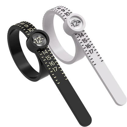 1 Pcs Ring Sizer Measuring Set, Reusable Finger Size Ruler White ZA1004