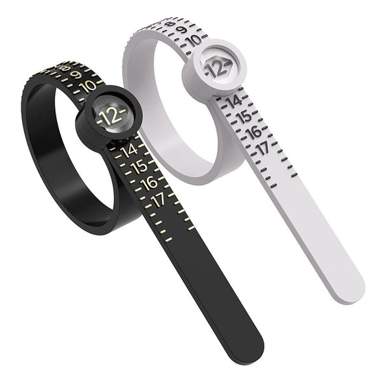 1 Pcs Ring Sizer Measuring Set, Reusable Finger Size Ruler White ZA1004