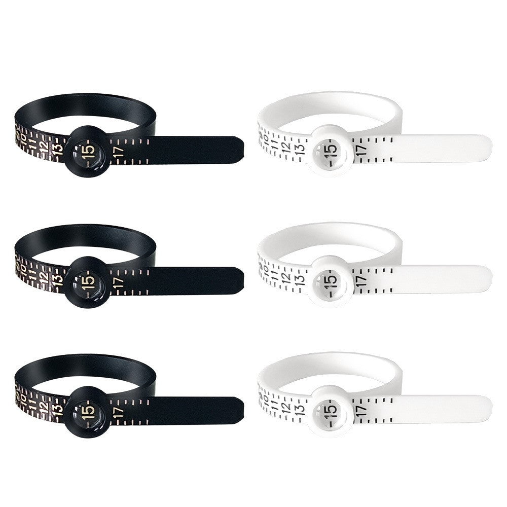 1 Pcs Ring Sizer Measuring Set, Reusable Finger Size Ruler White ZA1004