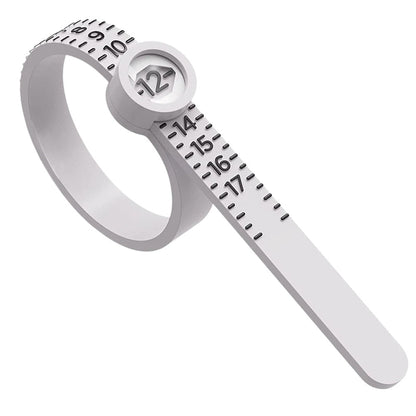 1 Pcs Ring Sizer Measuring Set, Reusable Finger Size Ruler White ZA1004