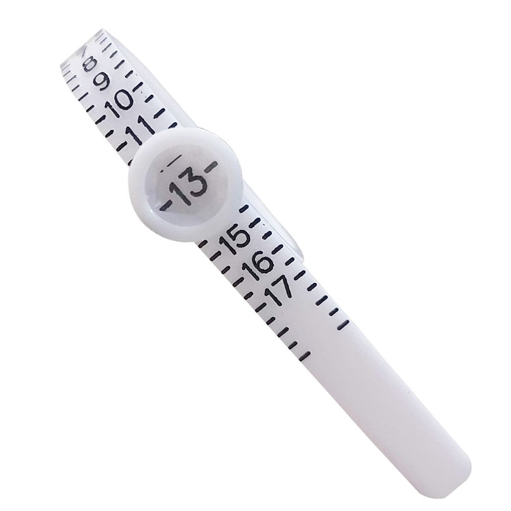 1 Pcs Ring Sizer Measuring Set, Reusable Finger Size Ruler White ZA1004