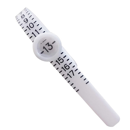 1 Pcs Ring Sizer Measuring Set, Reusable Finger Size Ruler White ZA1004