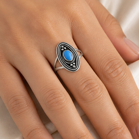 Boho Gemstone Silver Ring Handmade 925 Sterling Jewelry by Desiregem AGR1026 R-1258