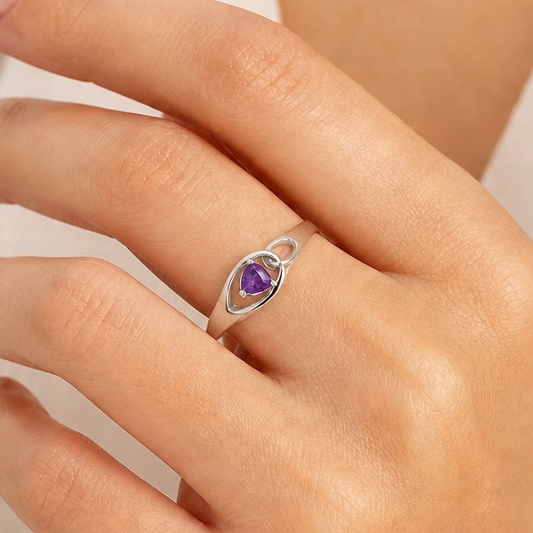 Modern Design Minimalist Trillion Gemstone Ring Solid 925 Silver Jewelry DGR1136 R-1177