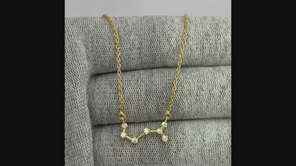 18K Gold Plated Zodiac Star Gemstone Necklace Dainty Jewelry TGN1008 NM-1039