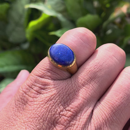 18K Gold Plated Oval Gemstone Statement Ring Jewelry Elegant Style TGR1003 RM-1115