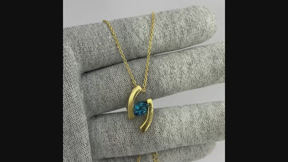 18K Gold Plated Colorful Birthstone Curved Bar Necklace for Women TGN1009 NM-1037