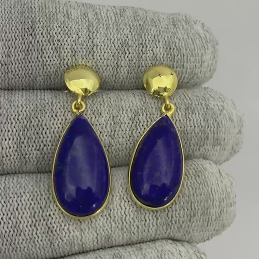 Elegant Teardrop Colorful Gemstone Earrings in 18K Gold Plated TGE1019 EM-1086