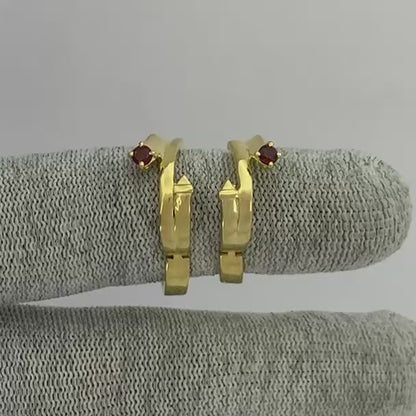 18K Gold Plated Round Cut Gemstones Earrings Jewelry EM-1286 TGE1032