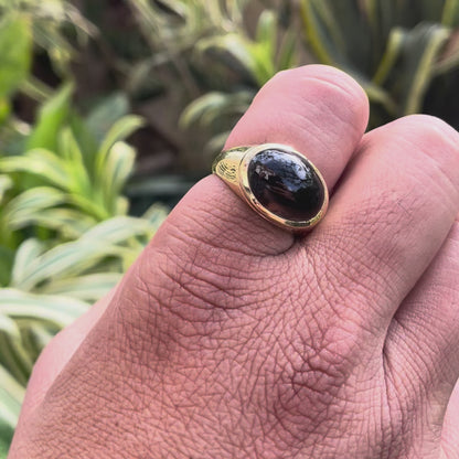 18K Gold Plated Oval Gemstone Statement Ring Jewelry Elegant Style TGR1003 RM-1115