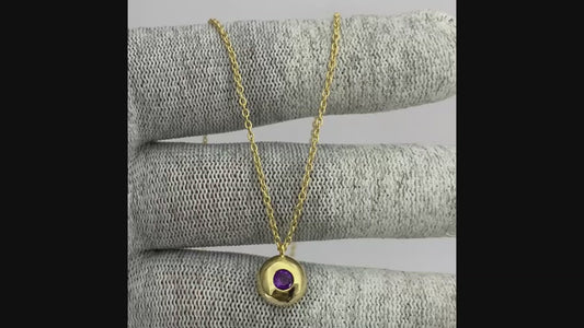 18K Gold Plated Gemstone Charm Necklace Jewelry Minimal Style TGN1003 NM-1032