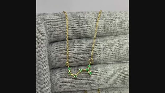 18K Gold Plated Zodiac Star Gemstone Necklace Dainty Jewelry TGN1008 NM-1039