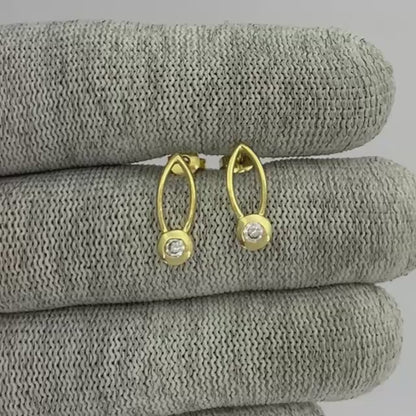 18K Gold Plated Long Gemstone Drop Earrings, Trendy Modern Look TGE1035 EM-1290