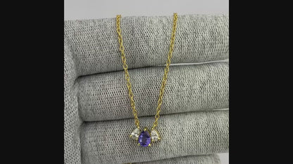 18K Gold Plated Triple Teardrop Gemstone Necklace Fashion Jewelry TGN1015 NM-1044