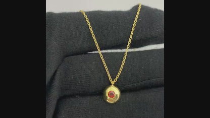 18K Gold Plated Gemstone Charm Necklace Jewelry Minimal Style TGN1003 NM-1032