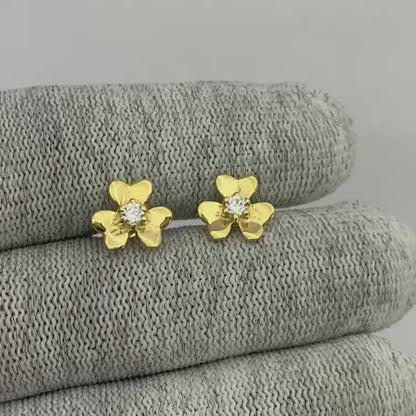 Dainty 18K Gold Plated Floral Colorful Gemstone Stud Earrings TGE1021 EM-1277