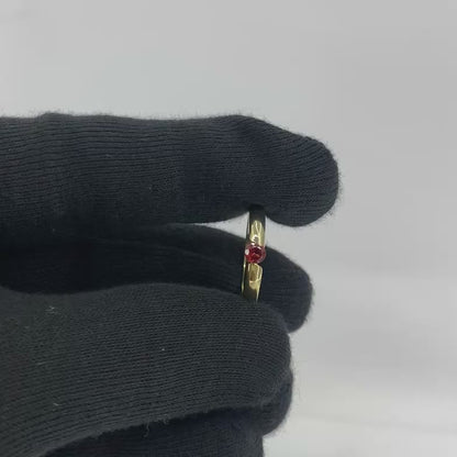 18K Gold Plated Round Colorful Gemstone Tension Ring Simple Modern Look TGR1043 RM-1770