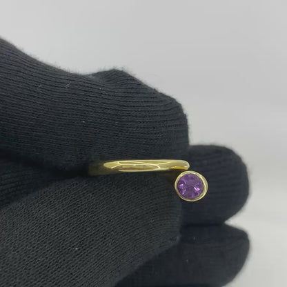 18K Gold Plated Wrap Round Gemstone Ring – Modern Open Band Design TGR1042 RM-1248