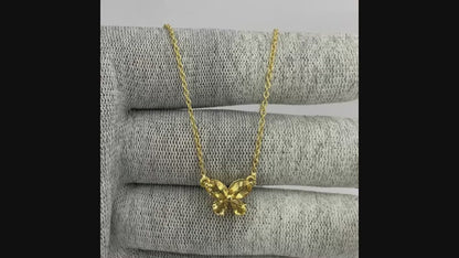 18K Gold Plated Butterfly Gemstone Pendant Necklace for Women TGN1005 NM-1034