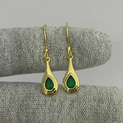 Elegant Handcrafted Teardrop Gemstone Earrings 18K Gold Plated TGE1022 EM-1278