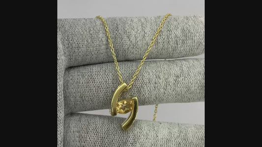 18K Gold Plated Colorful Birthstone Curved Bar Necklace for Women TGN1009 NM-1037