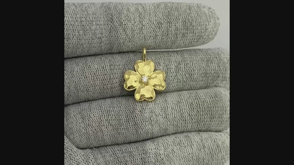 18K Gold Plated Floral Colorful Gemstone Pendant Charm for Women TGP1005 PM-1749