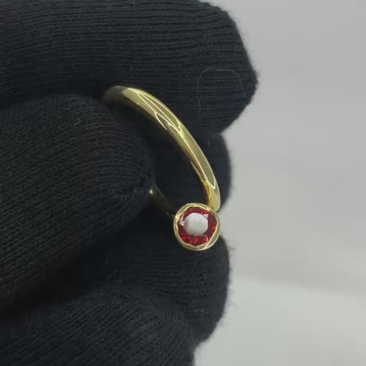 18K Gold Plated Wrap Round Gemstone Ring – Modern Open Band Design TGR1042 RM-1248