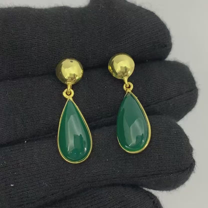 Elegant Teardrop Colorful Gemstone Earrings in 18K Gold Plated TGE1019 EM-1086