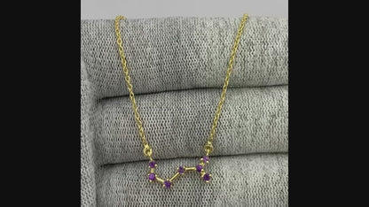 18K Gold Plated Zodiac Star Gemstone Necklace Dainty Jewelry TGN1008 NM-1039