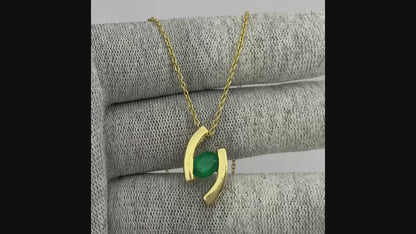 18K Gold Plated Colorful Birthstone Curved Bar Necklace for Women TGN1009 NM-1037