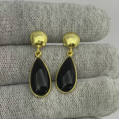 Elegant Teardrop Colorful Gemstone Earrings in 18K Gold Plated TGE1019 EM-1086