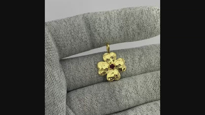 18K Gold Plated Floral Colorful Gemstone Pendant Charm for Women TGP1005 PM-1749