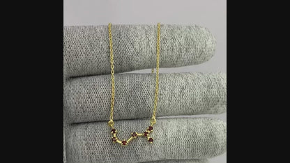 18K Gold Plated Zodiac Star Gemstone Necklace Dainty Jewelry TGN1008 NM-1039