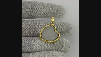 18K Gold Plated Heart Shaped Gemstone Charm Pendant Jewelry TGP1009 PM-1742