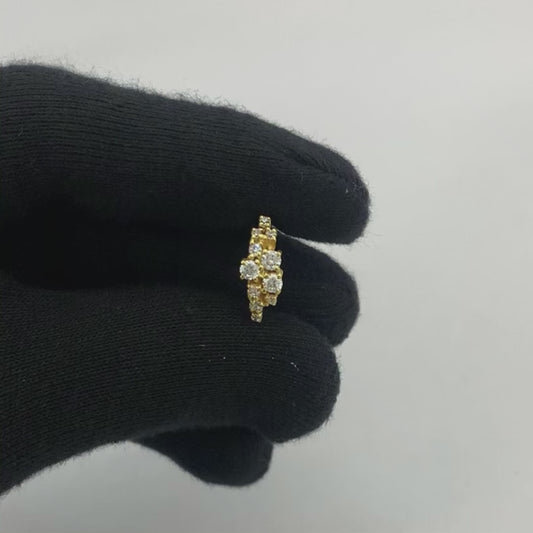 18K Gold Plated Cluster Halo Ring with Round CZ Multi-Stone Design TGR1068 RM-1789