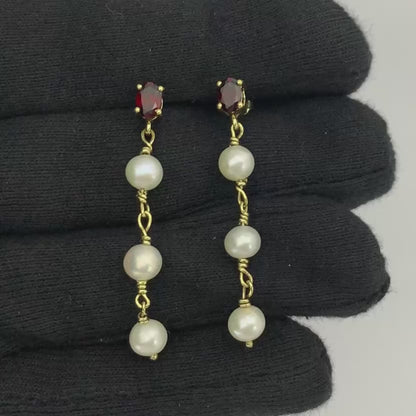 Minimal Pear Drop Gemstone Earrings 18K Gold Plated – Handmade TGE1013 EM-1270