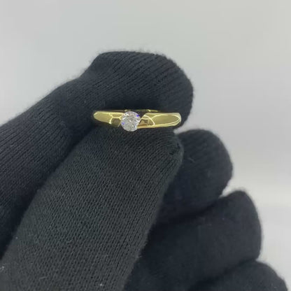 18K Gold Plated Round Colorful Gemstone Tension Ring Simple Modern Look TGR1043 RM-1770