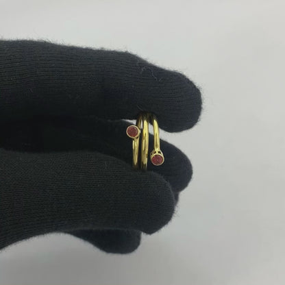 18K Gold Plated Garnet & Tourmaline Ring | Wholesale TGR1060 RM-1783