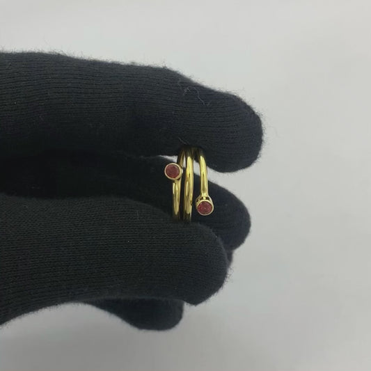 18K Gold Plated Garnet & Tourmaline Ring | Wholesale TGR1060 RM-1783