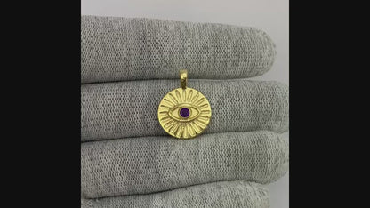 18K Gold Plated Evil Eye Birthstone Pendant Necklace Charm Jewelry TGP1008 PM-1745