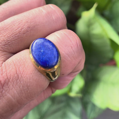 18K Gold Plated Oval Gemstone Statement Ring Jewelry Elegant Style TGR1003 RM-1115