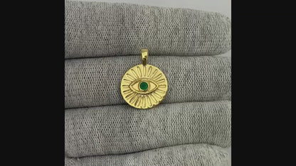 18K Gold Plated Evil Eye Birthstone Pendant Necklace Charm Jewelry TGP1008 PM-1745