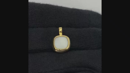 18K Gold Plated Cushion Square Black Onyx/MOP Pendant for Women TGP1010 PM-1748