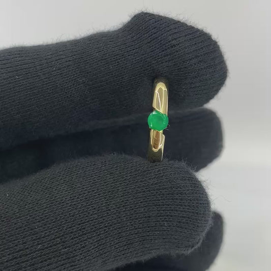 18K Gold Plated Round Colorful Gemstone Tension Ring Simple Modern Look TGR1043 RM-1770