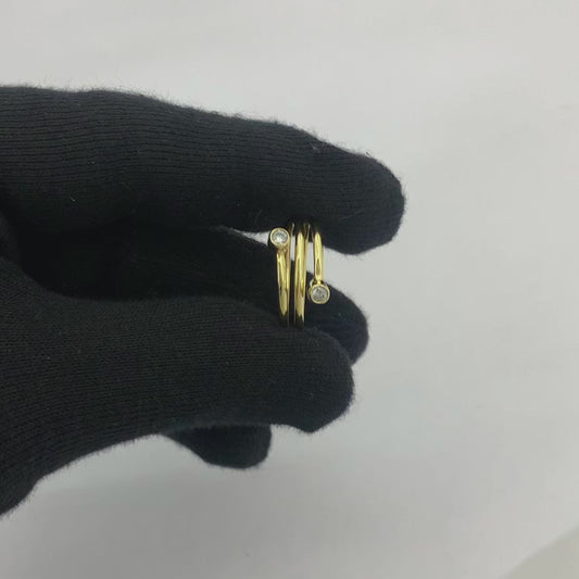 18K Gold Plated Spiral Wrap Double Stone Adjustable Minimalist Ring TGR1063 RM-1185