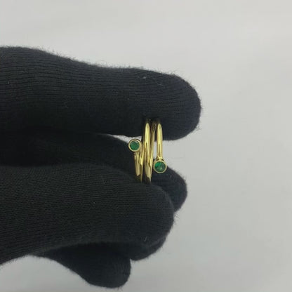 18K Gold Plated Spiral Wrap Double Stone Adjustable Minimalist Ring TGR1063 RM-1185