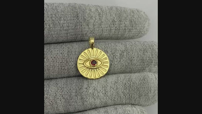 18K Gold Plated Evil Eye Birthstone Pendant Necklace Charm Jewelry TGP1008 PM-1745