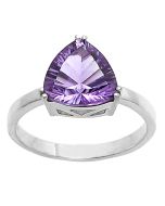 Amethyst Concave Ring Size 5-9 DGR1109 R-1020, 10x10 mm