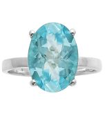 Sky Blue Topaz Checker 925 Sterling Silver Ring Size 5-9 Jewelry DGR1114 R-1019, 10x14 mm