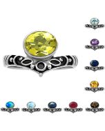 Natural Multi Stone Ring Size 5-9 DGR1121 R-1046, 6x8 mm